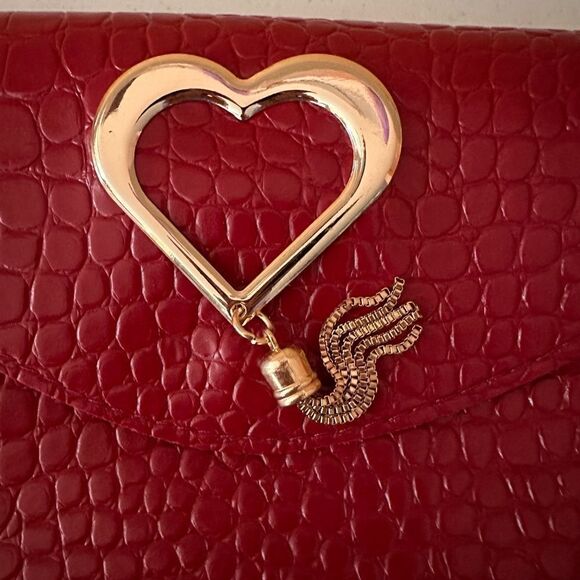 Red wallet and purse with good heart - Picture 3 of 5